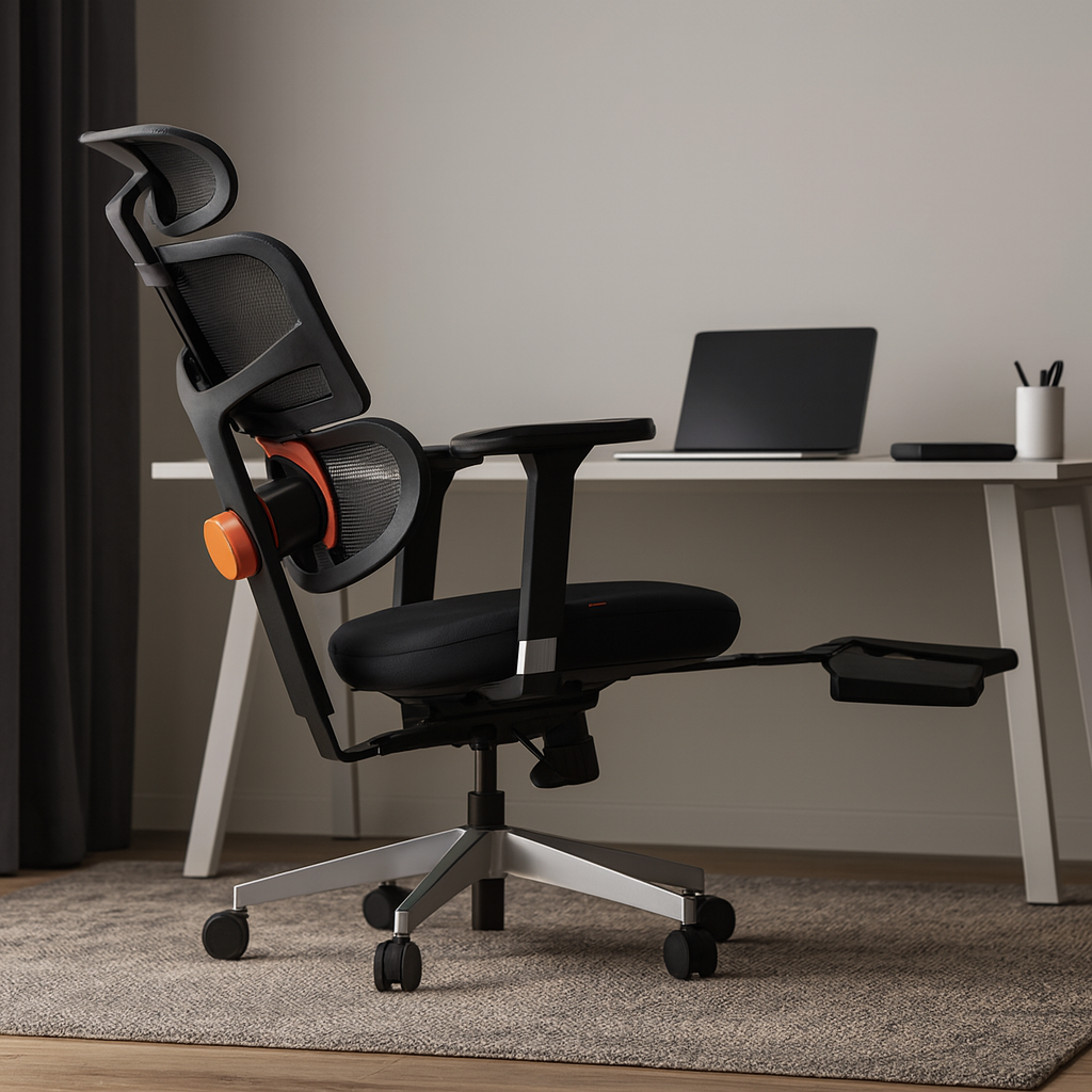 Chaise de Bureau Ergonomique avec Repose-Pieds